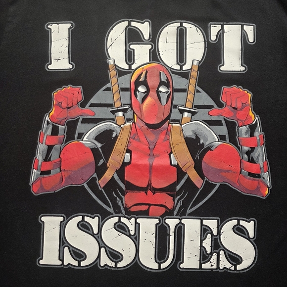 Marvel Deadpool Black and Red Long Sleeve Shirt Men's Size L - Picture 1 of 6